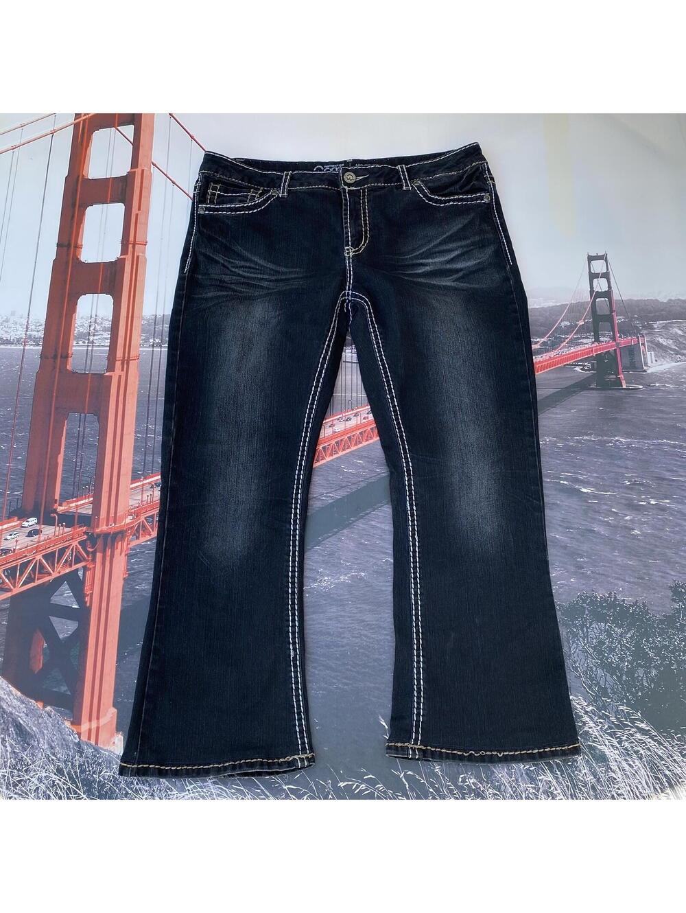Warehouse One Womens Jeans Blue 34/REG Bootcut DarkWash MidRise Flared Y2K 36x28